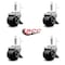 Service Caster Low Profile Polyolefin 2'' Wheel 1/2'' Threaded Stem Caster with Brake Set, 4PK SCC-TS04S211316-POS-SLB-121315-4 - alternate 3